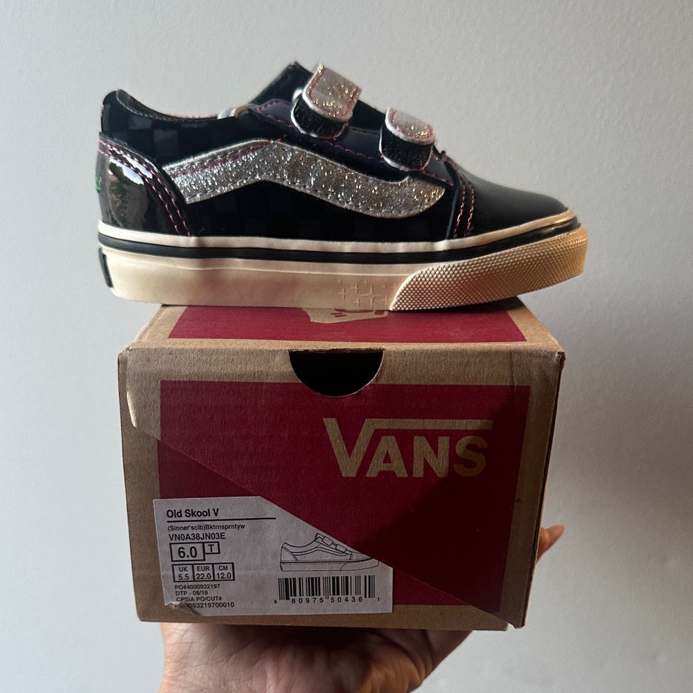 Vans Kids sinners club Black and Glitter Sneakers